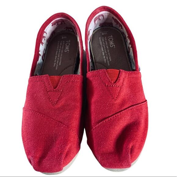 Toms shoes flats canvas red size 8 washable - Picture 2 of 6